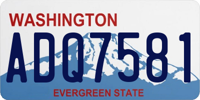 WA license plate ADQ7581