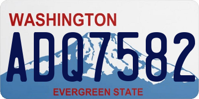 WA license plate ADQ7582