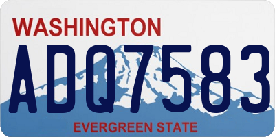 WA license plate ADQ7583