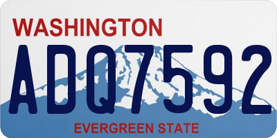 WA license plate ADQ7592