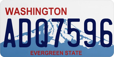 WA license plate ADQ7596