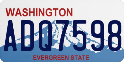 WA license plate ADQ7598