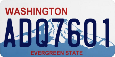 WA license plate ADQ7601