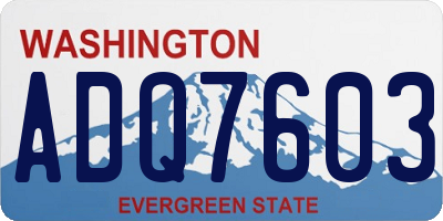 WA license plate ADQ7603