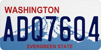 WA license plate ADQ7604