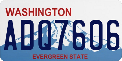 WA license plate ADQ7606