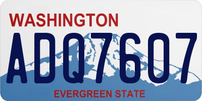 WA license plate ADQ7607
