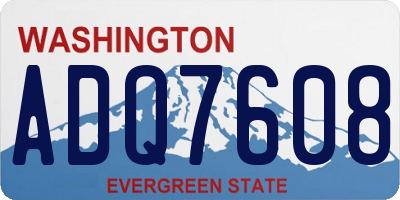 WA license plate ADQ7608
