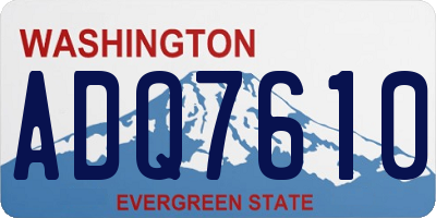 WA license plate ADQ7610
