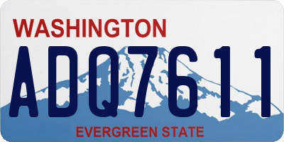 WA license plate ADQ7611