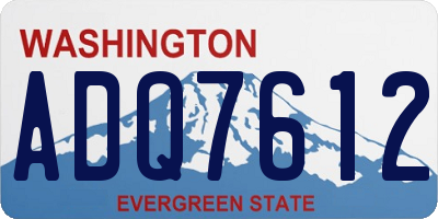 WA license plate ADQ7612