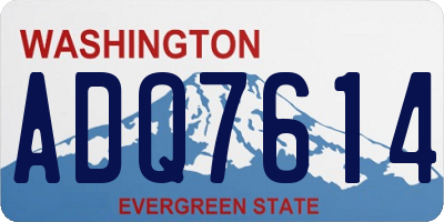 WA license plate ADQ7614
