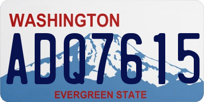 WA license plate ADQ7615