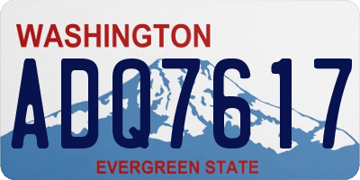 WA license plate ADQ7617