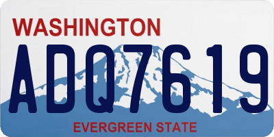 WA license plate ADQ7619