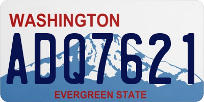 WA license plate ADQ7621