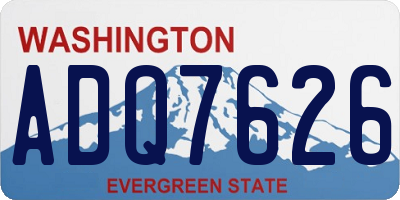 WA license plate ADQ7626