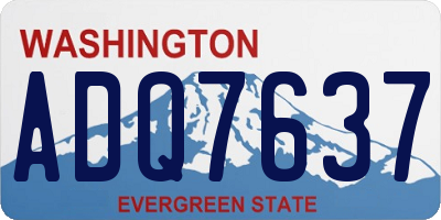 WA license plate ADQ7637