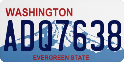 WA license plate ADQ7638