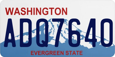 WA license plate ADQ7640
