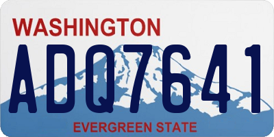 WA license plate ADQ7641