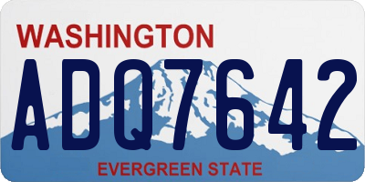 WA license plate ADQ7642