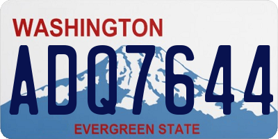 WA license plate ADQ7644