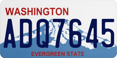 WA license plate ADQ7645