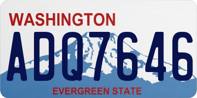 WA license plate ADQ7646