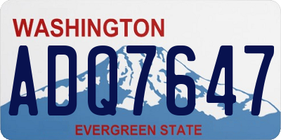 WA license plate ADQ7647