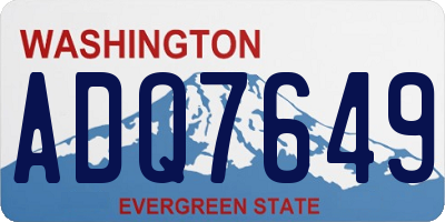 WA license plate ADQ7649
