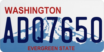 WA license plate ADQ7650