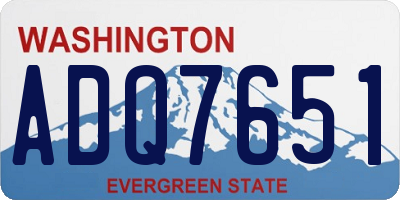 WA license plate ADQ7651