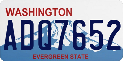 WA license plate ADQ7652