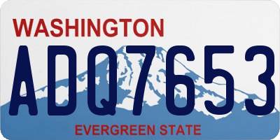 WA license plate ADQ7653