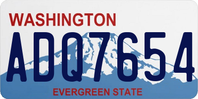 WA license plate ADQ7654