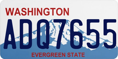 WA license plate ADQ7655