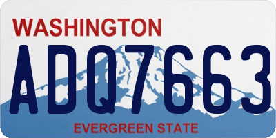 WA license plate ADQ7663