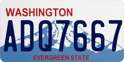 WA license plate ADQ7667