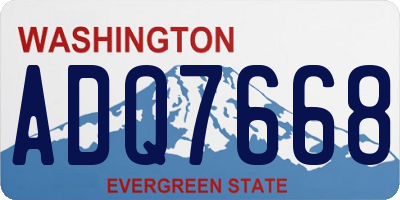 WA license plate ADQ7668
