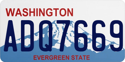 WA license plate ADQ7669