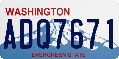 WA license plate ADQ7671