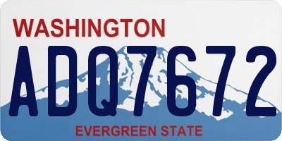 WA license plate ADQ7672