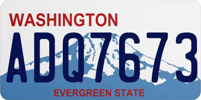 WA license plate ADQ7673