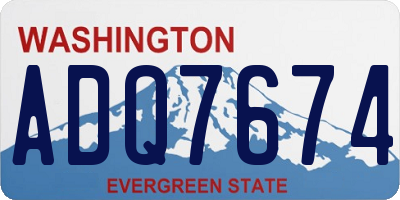 WA license plate ADQ7674