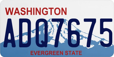 WA license plate ADQ7675