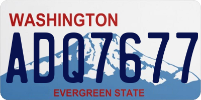 WA license plate ADQ7677