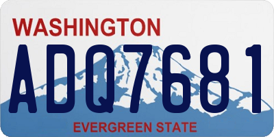 WA license plate ADQ7681