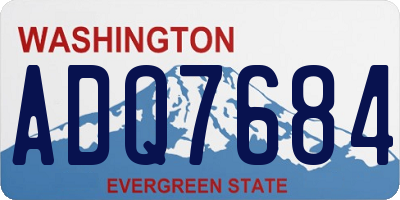WA license plate ADQ7684