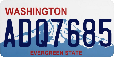 WA license plate ADQ7685